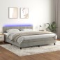 vidaXL Boxspringbett mit Matratze & LED Hellgrau 180x200 cm Samt vidaXL Boxspringbett mit Matratze & LED Hellgrau 180x200 cm Samt