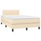 vidaXL Boxspringbett mit Matratze & LED Creme 120x200 cm Stoff vidaXL Boxspringbett mit Matratze & LED Creme 120x200 cm Stoff