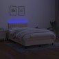 vidaXL Boxspringbett mit Matratze & LED Creme 120x200 cm Stoff vidaXL Boxspringbett mit Matratze & LED Creme 120x200 cm Stoff