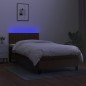 vidaXL Boxspringbett mit Matratze & LED Dunkelbraun 90x200 cm Stoff vidaXL Boxspringbett mit Matratze & LED Dunkelbraun 90x200 cm Stoff
