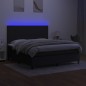 vidaXL Boxspringbett mit Matratze & LED Schwarz 180x200 cm Stoff vidaXL Boxspringbett mit Matratze & LED Schwarz 180x200 cm Stoff