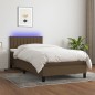 vidaXL Boxspringbett mit Matratze & LED Dunkelbraun 80x200 cm Stoff vidaXL Boxspringbett mit Matratze & LED Dunkelbraun 80x200 cm Stoff