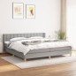 vidaXL Boxspringbett mit Matratze Hellgrau 200x200 cm Stoff vidaXL Boxspringbett mit Matratze Hellgrau 200x200 cm Stoff