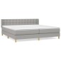 vidaXL Boxspringbett mit Matratze Hellgrau 200x200 cm Stoff vidaXL Boxspringbett mit Matratze Hellgrau 200x200 cm Stoff