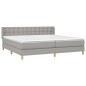 vidaXL Boxspringbett mit Matratze Hellgrau 200x200 cm Stoff vidaXL Boxspringbett mit Matratze Hellgrau 200x200 cm Stoff