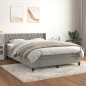 vidaXL Boxspringbett mit Matratze Hellgrau 140x190 cm Samt vidaXL Boxspringbett mit Matratze Hellgrau 140x190 cm Samt