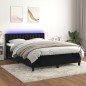 vidaXL Boxspringbett mit Matratze & LED Schwarz 140x200 cm Samt vidaXL Boxspringbett mit Matratze & LED Schwarz 140x200 cm Samt