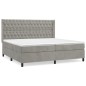 vidaXL Boxspringbett mit Matratze Hellgrau 200x200 cm Samt vidaXL Boxspringbett mit Matratze Hellgrau 200x200 cm Samt