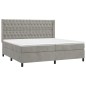 vidaXL Boxspringbett mit Matratze Hellgrau 200x200 cm Samt vidaXL Boxspringbett mit Matratze Hellgrau 200x200 cm Samt