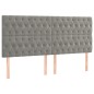 vidaXL Boxspringbett mit Matratze Hellgrau 200x200 cm Samt vidaXL Boxspringbett mit Matratze Hellgrau 200x200 cm Samt