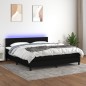 vidaXL Boxspringbett mit Matratze & LED Schwarz 180x200 cm Stoff vidaXL Boxspringbett mit Matratze & LED Schwarz 180x200 cm Stoff