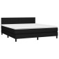 vidaXL Boxspringbett mit Matratze & LED Schwarz 180x200 cm Stoff vidaXL Boxspringbett mit Matratze & LED Schwarz 180x200 cm Stoff