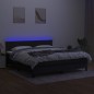 vidaXL Boxspringbett mit Matratze & LED Schwarz 180x200 cm Stoff vidaXL Boxspringbett mit Matratze & LED Schwarz 180x200 cm Stoff