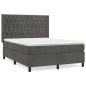vidaXL Boxspringbett mit Matratze Dunkelgrau 140x190 cm Samt vidaXL Boxspringbett mit Matratze Dunkelgrau 140x190 cm Samt