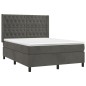 vidaXL Boxspringbett mit Matratze Dunkelgrau 140x190 cm Samt vidaXL Boxspringbett mit Matratze Dunkelgrau 140x190 cm Samt