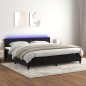 vidaXL Boxspringbett mit Matratze & LED Schwarz 200x200 cm Samt vidaXL Boxspringbett mit Matratze & LED Schwarz 200x200 cm Samt