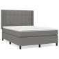 vidaXL Boxspringbett mit Matratze Dunkelgrau 140x190 cm Stoff vidaXL Boxspringbett mit Matratze Dunkelgrau 140x190 cm Stoff