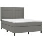 vidaXL Boxspringbett mit Matratze Dunkelgrau 140x190 cm Stoff vidaXL Boxspringbett mit Matratze Dunkelgrau 140x190 cm Stoff