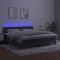 vidaXL Boxspringbett mit Matratze & LED Dunkelgrau 180x200 cm Samt vidaXL Boxspringbett mit Matratze & LED Dunkelgrau 180x200 cm Samt