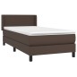 vidaXL Boxspringbett mit Matratze Braun 80x200 cm Kunstleder vidaXL Boxspringbett mit Matratze Braun 80x200 cm Kunstleder