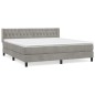 vidaXL Boxspringbett mit Matratze Hellgrau 180x200 cm Samt vidaXL Boxspringbett mit Matratze Hellgrau 180x200 cm Samt
