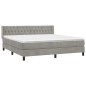 vidaXL Boxspringbett mit Matratze Hellgrau 180x200 cm Samt vidaXL Boxspringbett mit Matratze Hellgrau 180x200 cm Samt