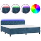 vidaXL Boxspringbett mit Matratze & LED Dunkelblau 200x200 cm Samt vidaXL Boxspringbett mit Matratze & LED Dunkelblau 200x200 cm Samt