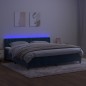 vidaXL Boxspringbett mit Matratze & LED Dunkelblau 200x200 cm Samt vidaXL Boxspringbett mit Matratze & LED Dunkelblau 200x200 cm Samt