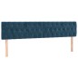 vidaXL Boxspringbett mit Matratze & LED Dunkelblau 200x200 cm Samt vidaXL Boxspringbett mit Matratze & LED Dunkelblau 200x200 cm Samt