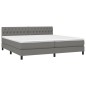 vidaXL Boxspringbett mit Matratze & LED Dunkelgrau 200x200 cm Stoff vidaXL Boxspringbett mit Matratze & LED Dunkelgrau 200x200 cm Stoff