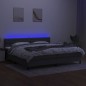 vidaXL Boxspringbett mit Matratze & LED Dunkelgrau 200x200 cm Stoff vidaXL Boxspringbett mit Matratze & LED Dunkelgrau 200x200 cm Stoff