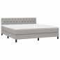 vidaXL Boxspringbett mit Matratze & LED Hellgrau 160x200 cm Stoff vidaXL Boxspringbett mit Matratze & LED Hellgrau 160x200 cm Stoff