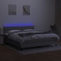 vidaXL Boxspringbett mit Matratze & LED Hellgrau 160x200 cm Stoff vidaXL Boxspringbett mit Matratze & LED Hellgrau 160x200 cm Stoff