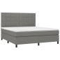 vidaXL Boxspringbett mit Matratze & LED Dunkelgrau 180x200 cm Stoff vidaXL Boxspringbett mit Matratze & LED Dunkelgrau 180x200 cm Stoff
