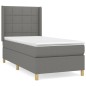 vidaXL Boxspringbett mit Matratze Dunkelgrau 90x200 cm Stoff vidaXL Boxspringbett mit Matratze Dunkelgrau 90x200 cm Stoff
