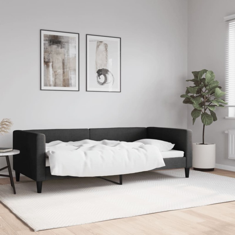 vidaXL Tagesbett Schwarz 90x190 cm Stoff vidaXL Tagesbett Schwarz 90x190 cm Stoff