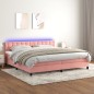 vidaXL Boxspringbett mit Matratze & LED Rosa 200x200 cm Samt vidaXL Boxspringbett mit Matratze & LED Rosa 200x200 cm Samt