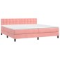 vidaXL Boxspringbett mit Matratze & LED Rosa 200x200 cm Samt vidaXL Boxspringbett mit Matratze & LED Rosa 200x200 cm Samt