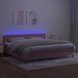 vidaXL Boxspringbett mit Matratze & LED Rosa 200x200 cm Samt vidaXL Boxspringbett mit Matratze & LED Rosa 200x200 cm Samt