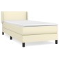 vidaXL Boxspringbett mit Matratze Creme 80x200 cm Kunstleder vidaXL Boxspringbett mit Matratze Creme 80x200 cm Kunstleder