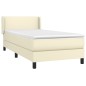 vidaXL Boxspringbett mit Matratze Creme 80x200 cm Kunstleder vidaXL Boxspringbett mit Matratze Creme 80x200 cm Kunstleder