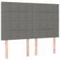 vidaXL Boxspringbett mit Matratze & LED Dunkelgrau 140x200 cm Stoff vidaXL Boxspringbett mit Matratze & LED Dunkelgrau 140x200 cm Stoff