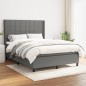 vidaXL Boxspringbett mit Matratze Dunkelgrau 140x200 cm Stoff vidaXL Boxspringbett mit Matratze Dunkelgrau 140x200 cm Stoff