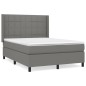 vidaXL Boxspringbett mit Matratze Dunkelgrau 140x200 cm Stoff vidaXL Boxspringbett mit Matratze Dunkelgrau 140x200 cm Stoff