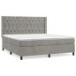 vidaXL Boxspringbett mit Matratze Hellgrau 160x200 cm Samt vidaXL Boxspringbett mit Matratze Hellgrau 160x200 cm Samt