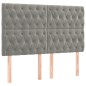 vidaXL Boxspringbett mit Matratze Hellgrau 160x200 cm Samt vidaXL Boxspringbett mit Matratze Hellgrau 160x200 cm Samt
