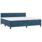 vidaXL Boxspringbett mit Matratze & LED Dunkelblau 200x200 cm Samt vidaXL Boxspringbett mit Matratze & LED Dunkelblau 200x200 cm Samt