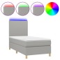 vidaXL Boxspringbett mit Matratze & LED Hellgrau 90x200 cm Stoff vidaXL Boxspringbett mit Matratze & LED Hellgrau 90x200 cm Stoff