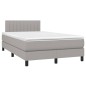 vidaXL Boxspringbett mit Matratze & LED Hellgrau 120x200 cm Stoff vidaXL Boxspringbett mit Matratze & LED Hellgrau 120x200 cm Stoff