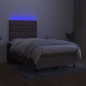 vidaXL Boxspringbett mit Matratze & LED Taupe 120x200 cm Stoff vidaXL Boxspringbett mit Matratze & LED Taupe 120x200 cm Stoff